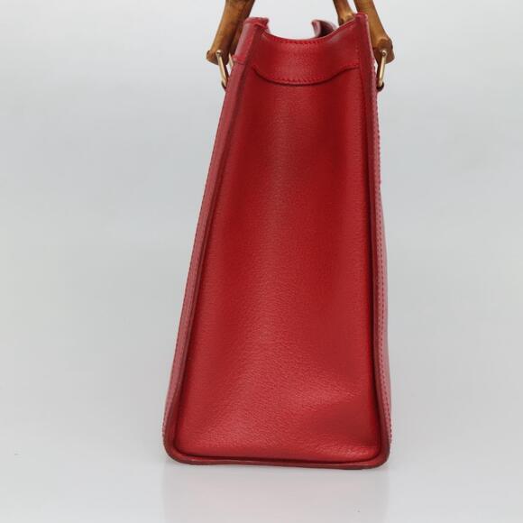 GUCCI Bamboo Hand Bag Leather Red Gold 002 2853 0260 0 - Picture 4 of 16